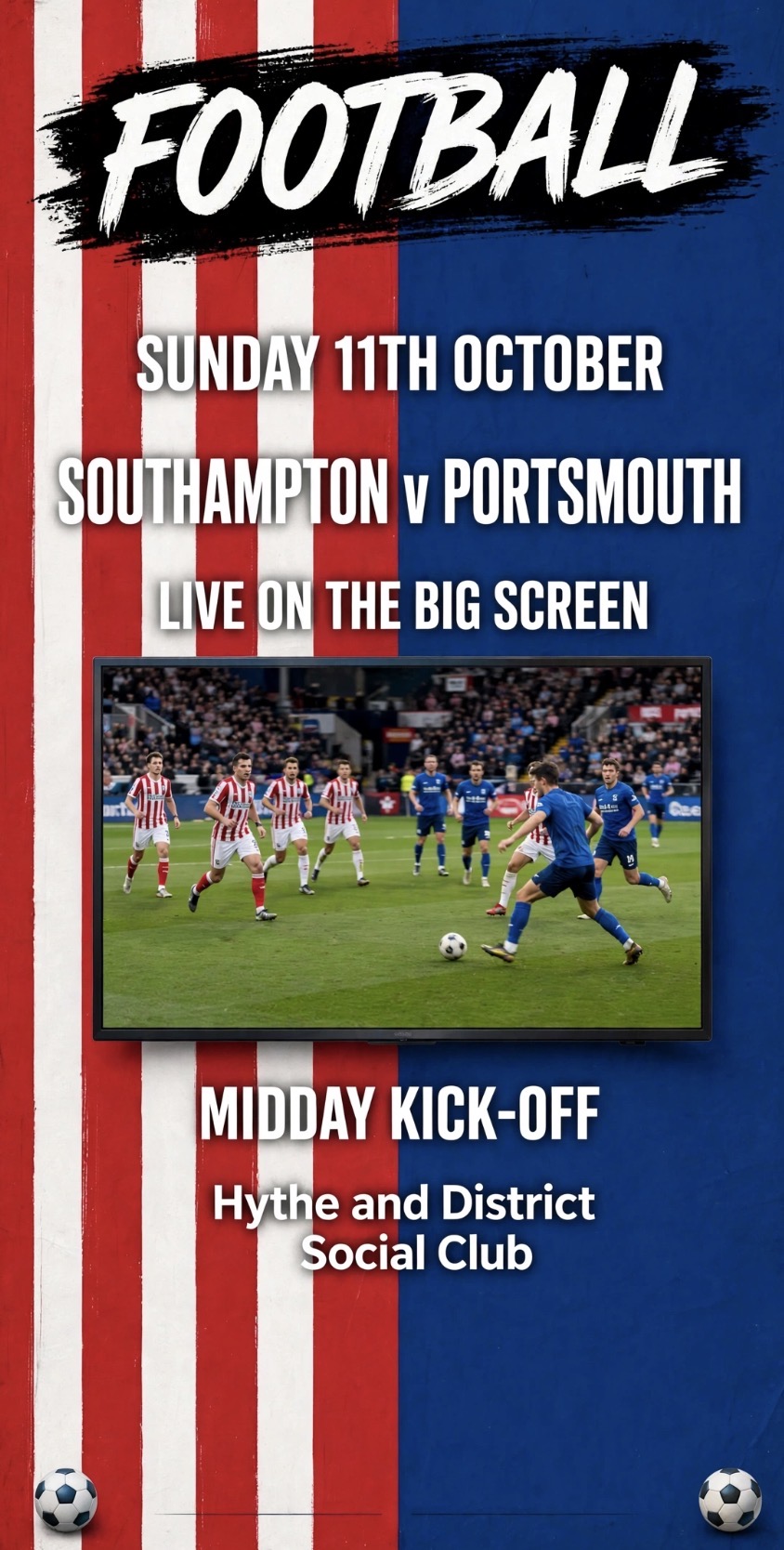 Southampton v Portsmouth event poster