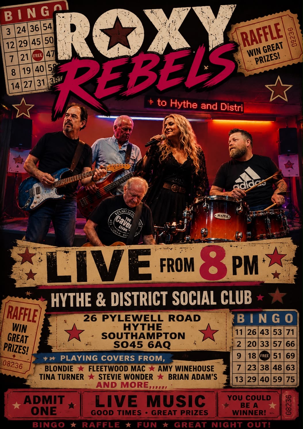Roxy rebels at Hythe & District Club, 19/06/2026