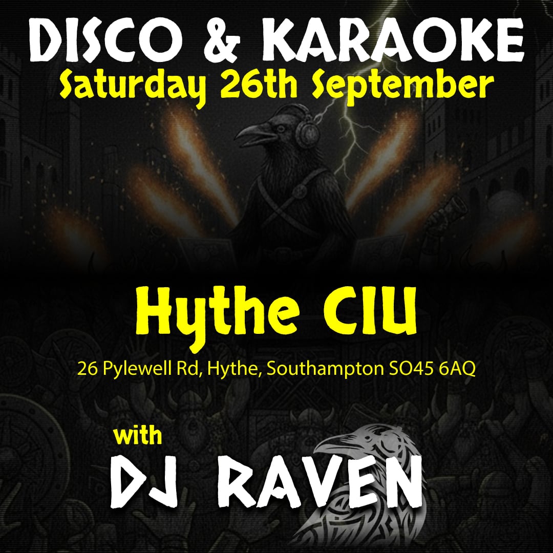 DJ Raven at Hythe & District Club, 26/09/2026