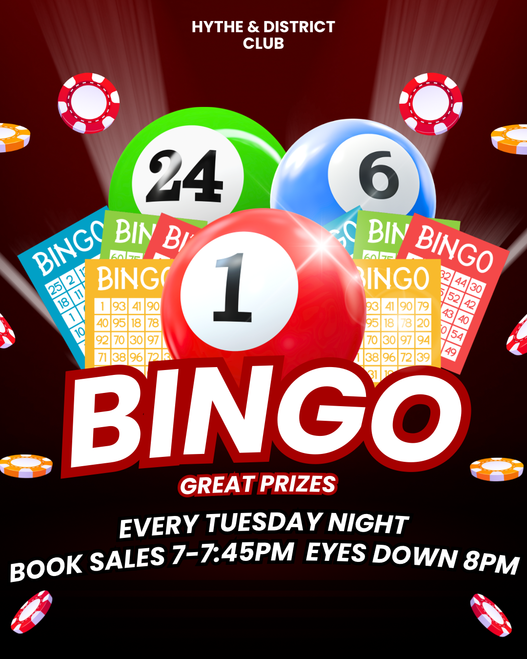 Bingo at Hythe & District Club, 29/09/2026