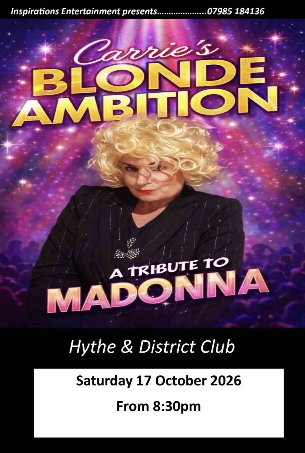 Madonna tribute at Hythe & District Club, 17/10/2026