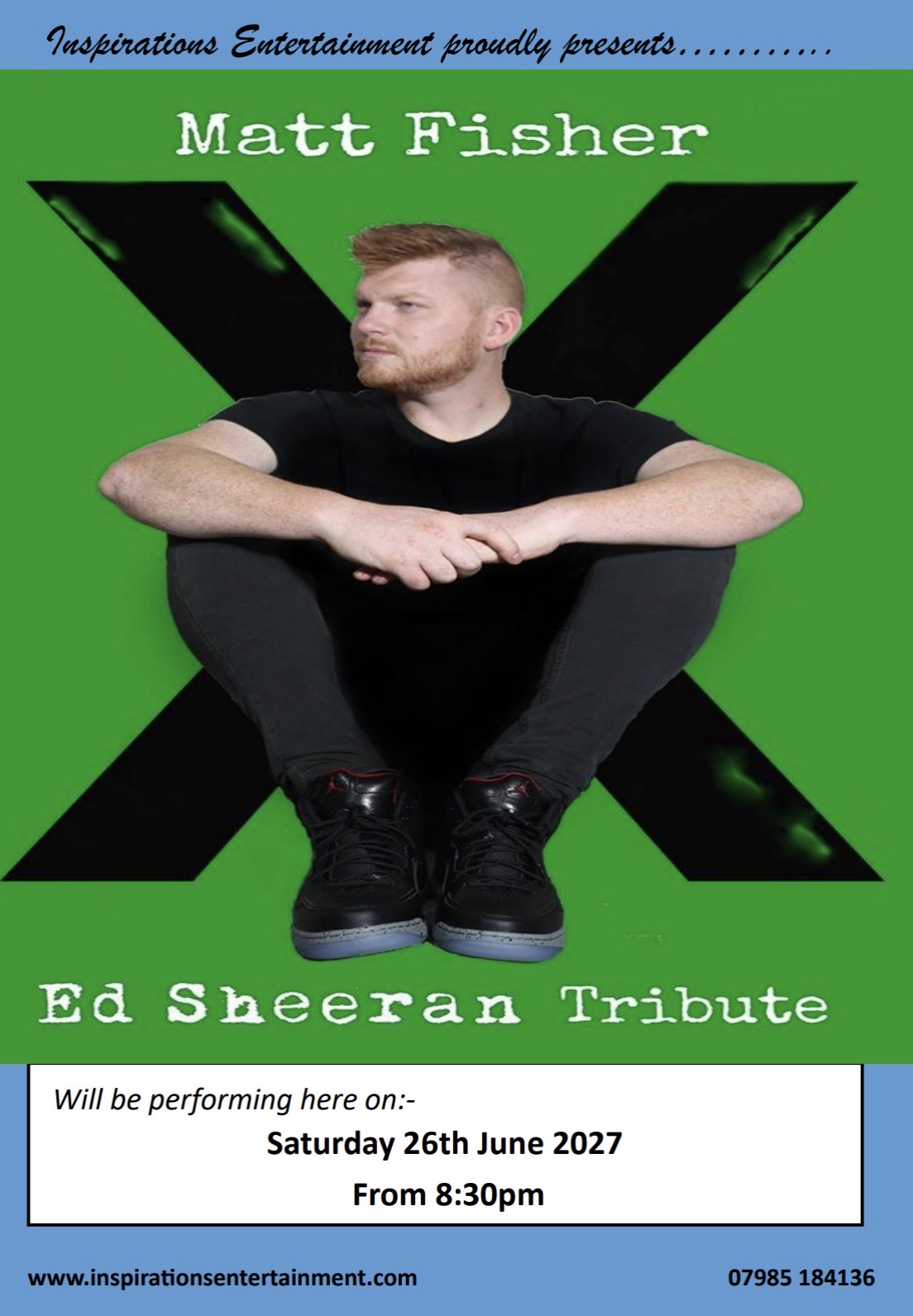 Ed Sheeran tribute at Hythe & District Club, 26/06/2027
