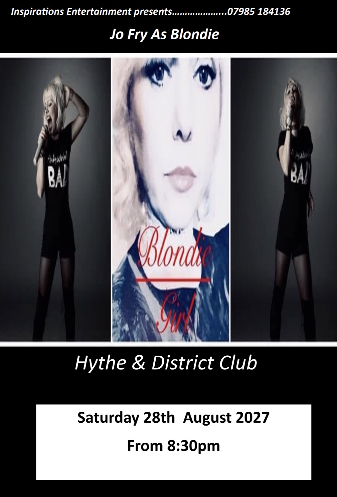 Blondie tribute at Hythe & District Club, 28/08/2027