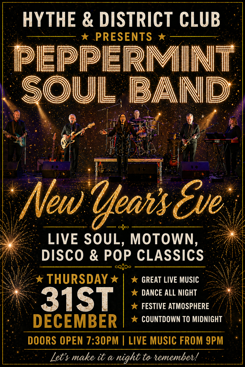 peppermint soul band at Hythe & District Club, 31/12/2026