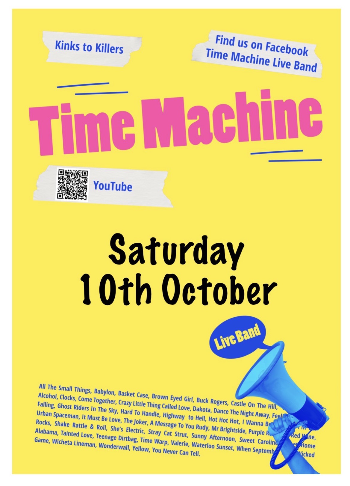 Time Machine at Hythe & District Club, 10/10/2026